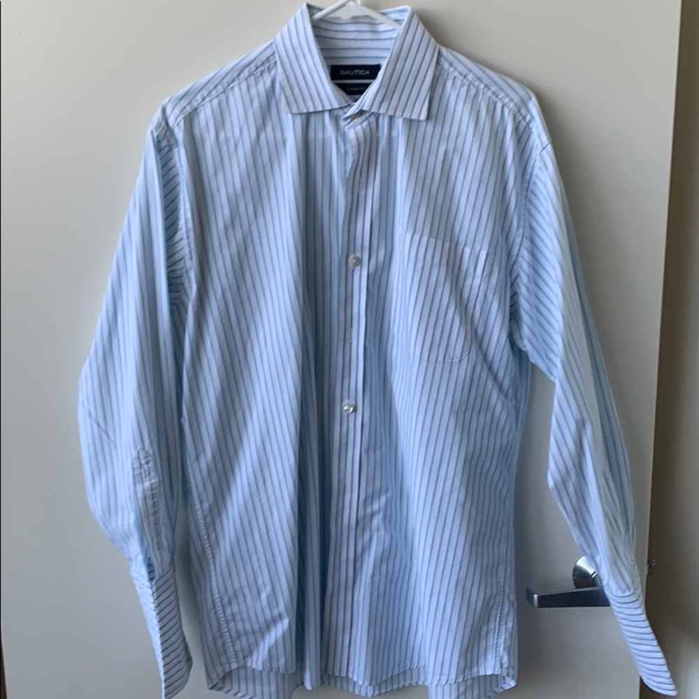 Nautica.classic fit .french cuff . Spread collar